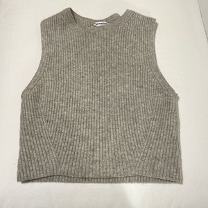 Reformation Benedetta Cashmere Light Grey Cropped Tank